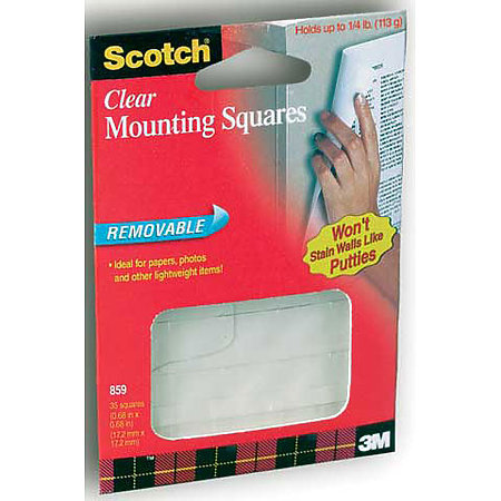 859 Scotch Clear Removable Mounting Squares