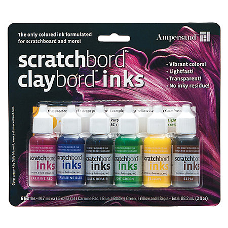 Scratchbord/Claybord 6-Color Ink Set