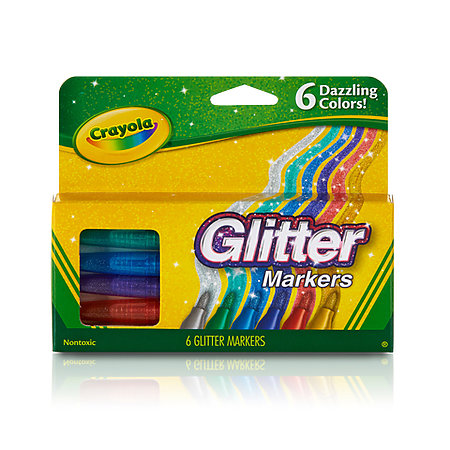 Glitter Markers 6-Color Set