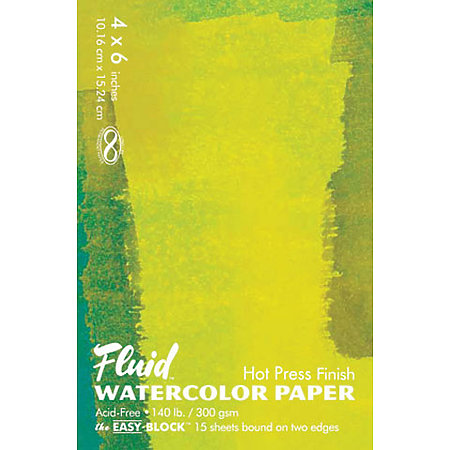 Fluid Watercolor Paper Easy Block - 140 lb. Cold Press 12x16