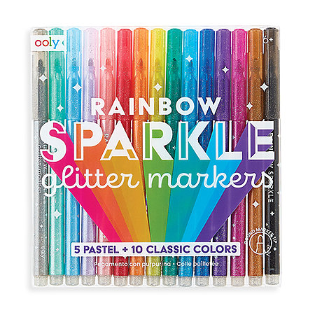 Rainbow Sparkle Glitter Marker Set