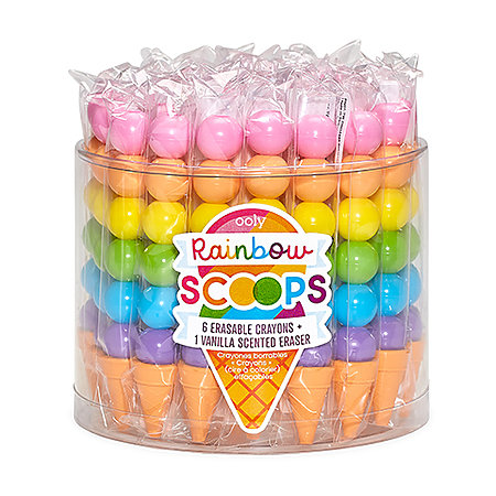Rainbow Scoops Stacking Erasable Crayons Tub P.O.P. Display