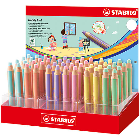 woody Pastel 48-Pencil Counter Assortment Display