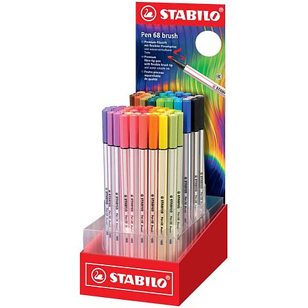 STABILO Pen 68 Brush Marker 30-Color 80-Pen ARTY Countertop Assortment  Display
