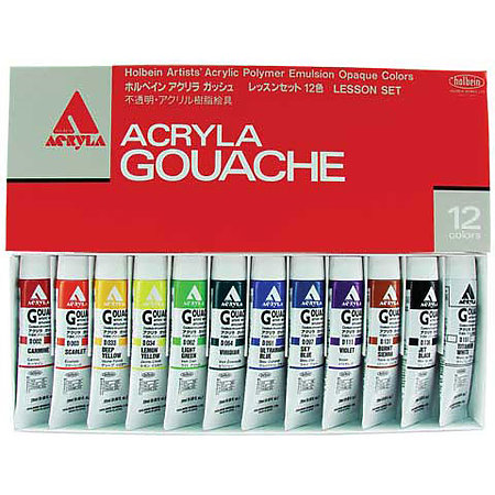 Acryla Gouache 12-Color 20ml Lesson Set