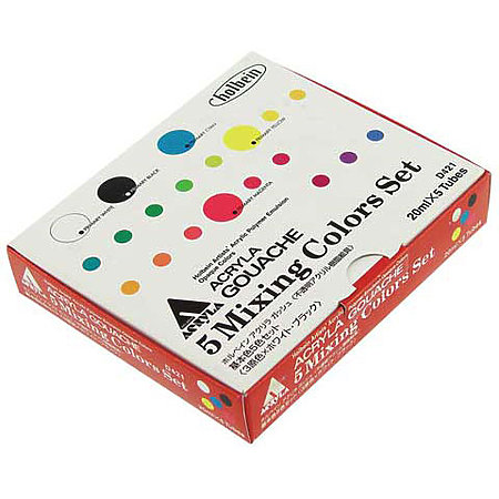 Acryla Gouache 5-Color 20ml Mixing Colors Set