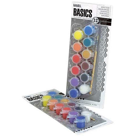 BASICS 12-Color Acrylic Paint Pots Set