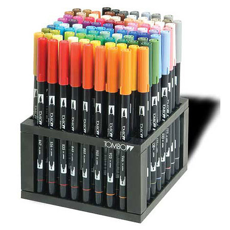 Dual Brush Pen 96-Color Set with Stand