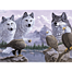 wolves and eagles, 11 3/8" x 15 3/8" pre printed paint board plus paints & supplies - peggable