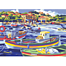 mediterranean fishing boats, 11 3/8" x 15 3/8" pre printed paint board plus paints & supplies - peggable