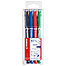 4-pen set - black, blue, green & red, peggable
