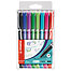 8-pen set - green, red, blue, light green, black, turquoise, pink & lilac - peggable